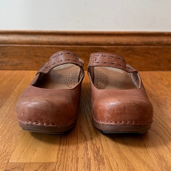 Dansko Solitaire Leather Clog Chestnut Burnished Mary Jane Slip On EU 39 8.5/9 - Picture 6 of 10